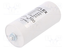 Capacitor: motors, run; 100uF; Ø55x119mm; -40÷85°C; ±10%; 10000h