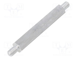 Screwed spacer sleeve; 50mm; Ext.thread: M5; hexagonal; aluminium