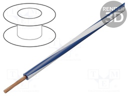 Wire; H05V2-K; stranded; Cu; 0.5mm2; 22AWG; PVC; dark blue-white