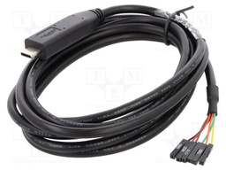 Cable; USB 2.0; USB C plug,1pin pin header x6; 2m; black; 26AWG