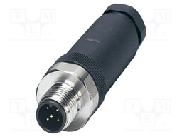 Connector: M12; plug; PIN: 5; 48V; straight; IP65; screw terminal