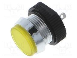Indicator: LED; flat; yellow; 24÷28VDC; Ø16mm; IP67; polycarbonate