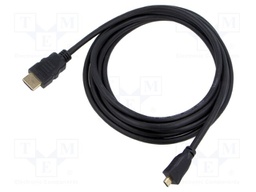 Cable; HDMI 2.1; HDMI plug,micro HDMI plug; PVC; Len: 3m; black