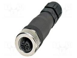 Connector: M12; plug; PIN: 5; 48V; straight; IP67; screw terminal