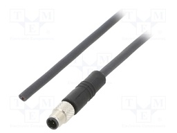 Connector: M5; plug; male; cables; for cable; PIN: 3; 1A; straight