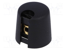 Knob; with pointer; plastic; Shaft d: 4mm; Ø16x16mm; black