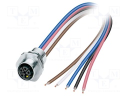 Connector: M12; socket; PIN: 5; female; straight; cables; 1m