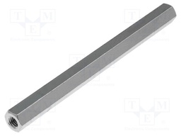 Screwed spacer sleeve; Int.thread: M3; 60mm; hexagonal; brass