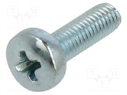 Screw; M3x10; Head: button; Phillips; PH1; steel; zinc; Øhead: 6mm
