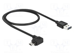 Cable; USB 2.0; gold-plated; 0.5m; black; 24AWG,28AWG; 480Mbps