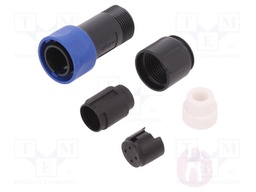 Connector: circular; plug; male; PIN: 4; w/o contacts; for cable