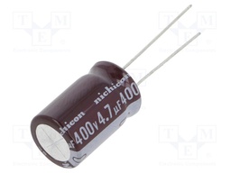 Capacitor: electrolytic; low impedance; THT; 4.7uF; 400VDC; ±20%