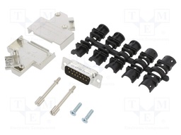 D-Sub; PIN: 15; male; shielded; angled 45°; soldering; for cable