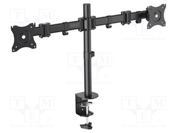 Holder; table edge; 16kg; 27"; black; Arm len: 363mm; monitor x2