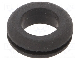Grommet; Ømount.hole: 7.14mm; Øhole: 4.75mm; rubber; black