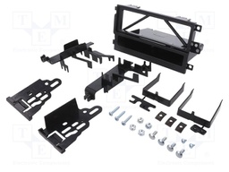 Radio mounting frame; 1 DIN; black