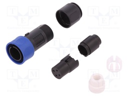 Connector: circular; plug; female; PIN: 4; w/o contacts; for cable