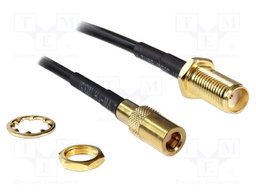 Cable; 200mm; SMA female,SMB female; black; 50Ω
