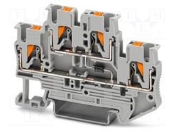 Splice terminal: rail; PA; terminals: 4; W: 5.2mm; H: 68mm; Body: grey
