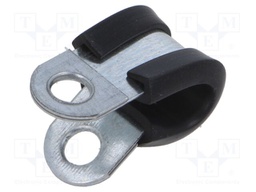 Fixing clamp; ØBundle : 9mm; W: 15mm; steel; Cover material: EPDM
