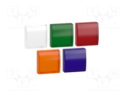 Indicator Lens, Blue, Green, Orange, Red, White, Square, 22 mm, Pilot Light Head