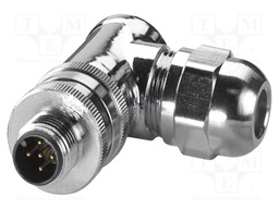 Connector: M12; plug; PIN: 5; 48V; angled; IP67; screw terminal; 4A