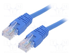 Patch cord; U/UTP; 5e; stranded; CCA; PVC; blue; Len: 3m; 26AWG