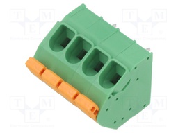 PCB terminal block; 7.5mm; ways: 4; angled; terminal; on PCBs; 600V