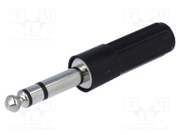 Plug; Jack 6,35mm; male; stereo; straight; for cable; soldering