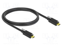 Cable; USB C plug,both sides; 1m; black; 24AWG,30AWG; 10Gbps