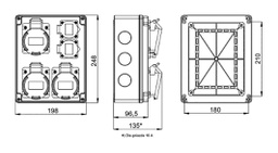 Electric switchboard; 6mm2; Usurge rated: 4kV; IP54; wall mount