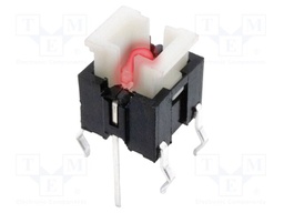 Microswitch TACT; SPST-NO; Pos: 2; 0.05A/12VDC; THT; LED; red; 1.57N