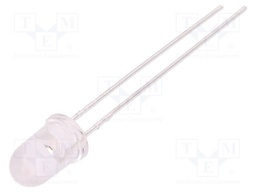 LED; 5mm; red; 9300÷27000mcd; 8°; Front: convex