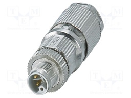 Connector: M12; plug; PIN: 5; 63V; straight; IP65; crimped; 16A