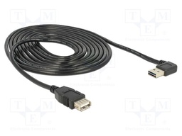 Cable; USB 2.0; gold-plated; 3m; black; 24AWG,28AWG; 480Mbps