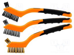 Brush; wire; brass,nylon,steel; Number of rows: 3