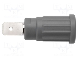 Socket; 4mm banana; 32A; 1kV; grey; nickel plated; 34.8mm; 5mΩ