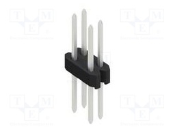 Connector: pin strips; pin header; male; PIN: 4; 1.27mm; THT; 2x2