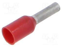 Tip: bootlace ferrule; insulated; copper; 1mm2; 6mm; tinned