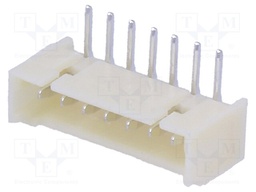 Socket; wire-board; male; 1.25mm; PIN: 7; THT; 250V; 1A; tinned