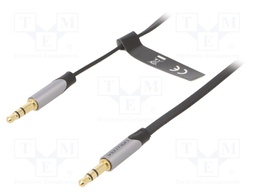 Cable; Jack 3.5mm plug,both sides; 3m; Plating: gold-plated