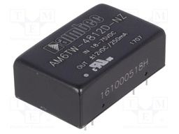Converter: DC/DC; 6W; Uin: 18÷75V; Uout: 12VDC; Uout2: -12VDC; DIP24