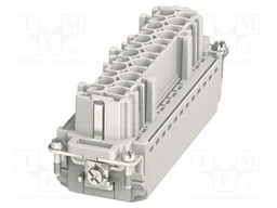Heavy Duty Connector, HEAVYCON Series, Insert, 24+PE Contacts, B24, Receptacle, Push Lock Socket