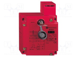 Safety switch: key operated; XCSE; NC + NC + NC; IP67; metal; red