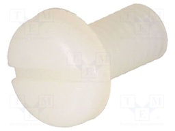 Screw; M5x10; 0.8; Head: cheese head; slotted; 1,3mm; polyamide