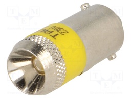 LED lamp; Colour: yellow; Cap: BA9S; 230VAC