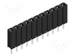 Socket; pin strips; female; PIN: 11; straight; 2.54mm; THT; 1x11