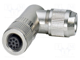 Connector: M12; plug; PIN: 8; 30V; angled; IP67; IDC; Contacts: CuSn