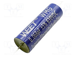 Capacitor: polypropylene; 330nF; ±5%; Ø20x30.5mm; Leads: axial; THT