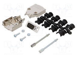 D-Sub; PIN: 9; plug; male; shielded,stamped and formed contacts